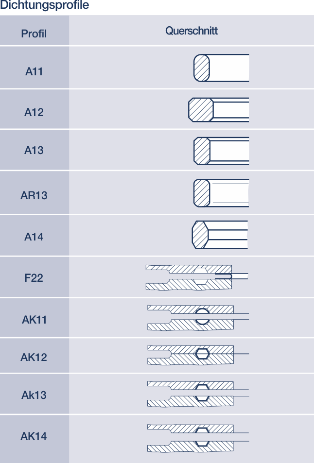 Metall-Dichtungen: Hier Ring-Joint-Dichtung im Profil