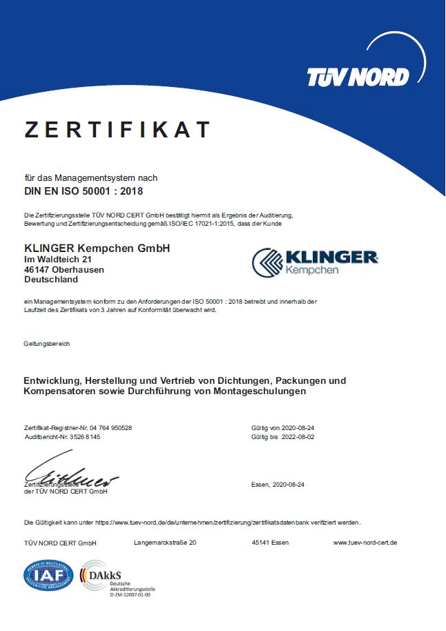 Zertifikate DIN-ISO-50001